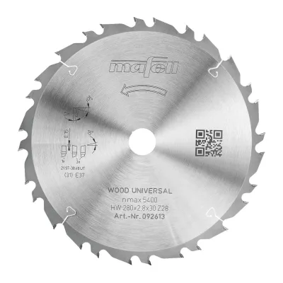Pílový kotúč KSB-WU 280 GT, HW, 280 x 2,8 x 30 mm, Z28-4, 3WZ/FZ, Wood Universal