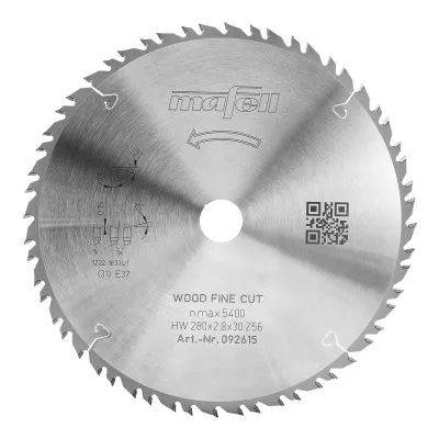 Pílový kotúč KSB-WF 280 GT, HW, 280 x 2,8 x 30 mm, Z56-8, 3WZ/FZ, Wood Fine Cut