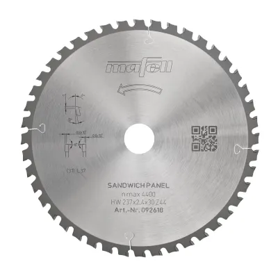Pílový kotúč KSB-SP 237, HW, 237 x 2,4 x 30 mm, Z44, WZFA, Sandwich Panel