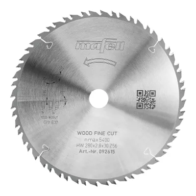 Pílový kotúč KSB-WF 280 GT, HW, 280 x 2,8 x 30 mm, Z56-8, 3WZ/FZ, Wood Fine Cut