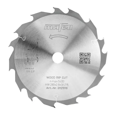 Pílový kotúč KSB-WL 280 GT, HW, 280 x 2,8 x 30 mm, Z15-5, WZ/FZ, Wood Rip Cut